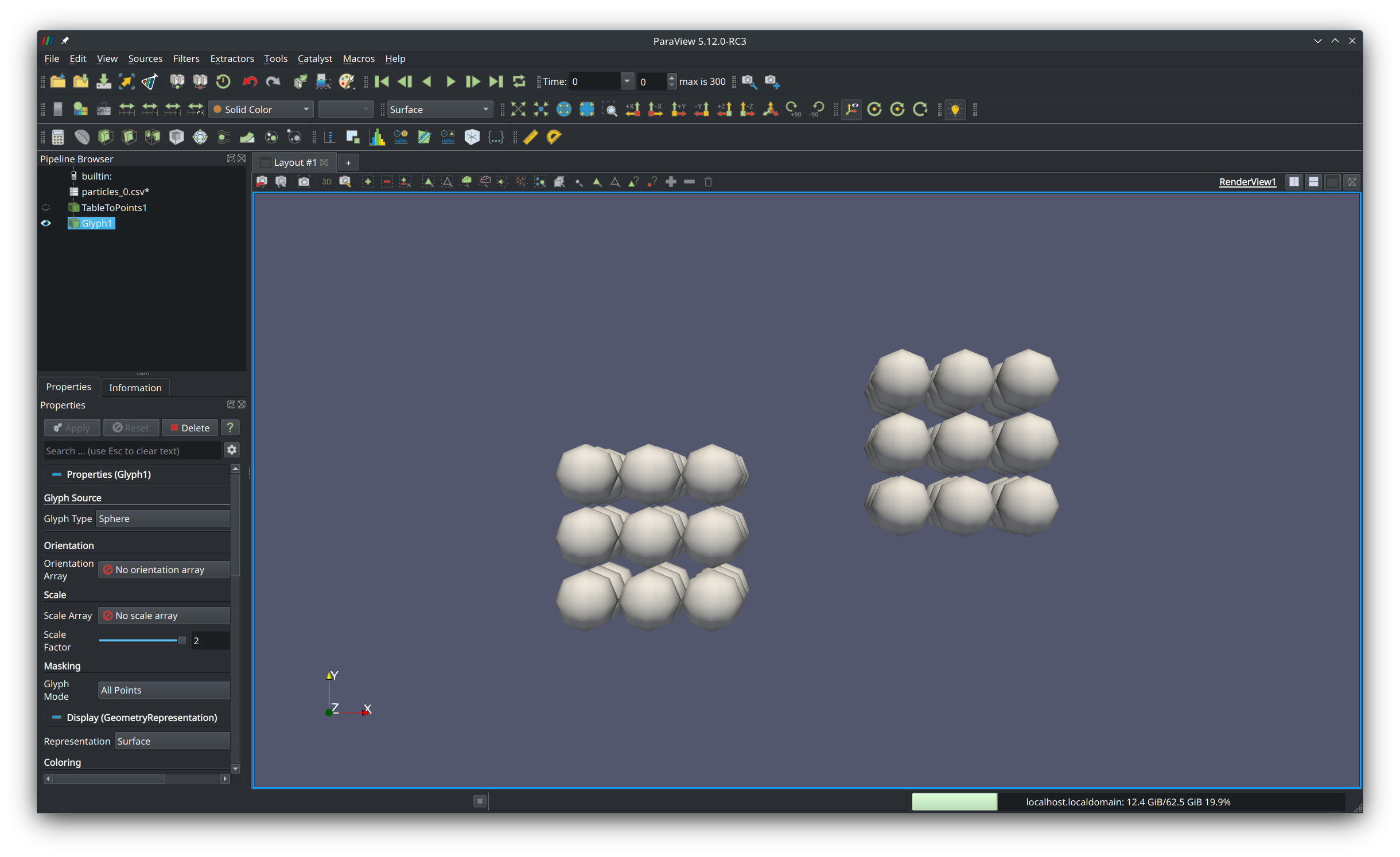 Rendered cubes made up of spherical particles